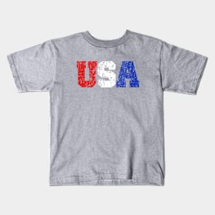 USA Rustic Faded Logo Kids T-Shirt